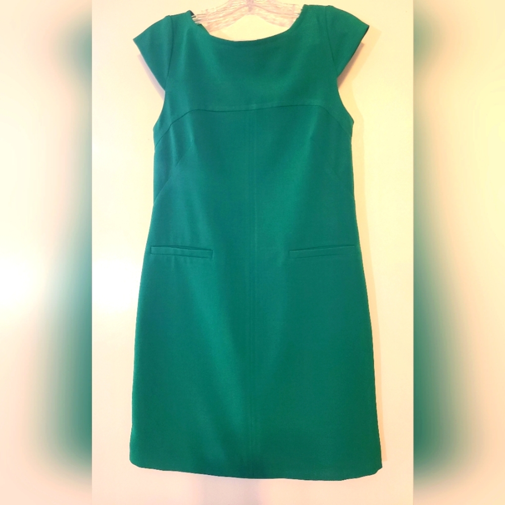 Vince Camuto Green Cap Sleeve Career Shift Dress 4